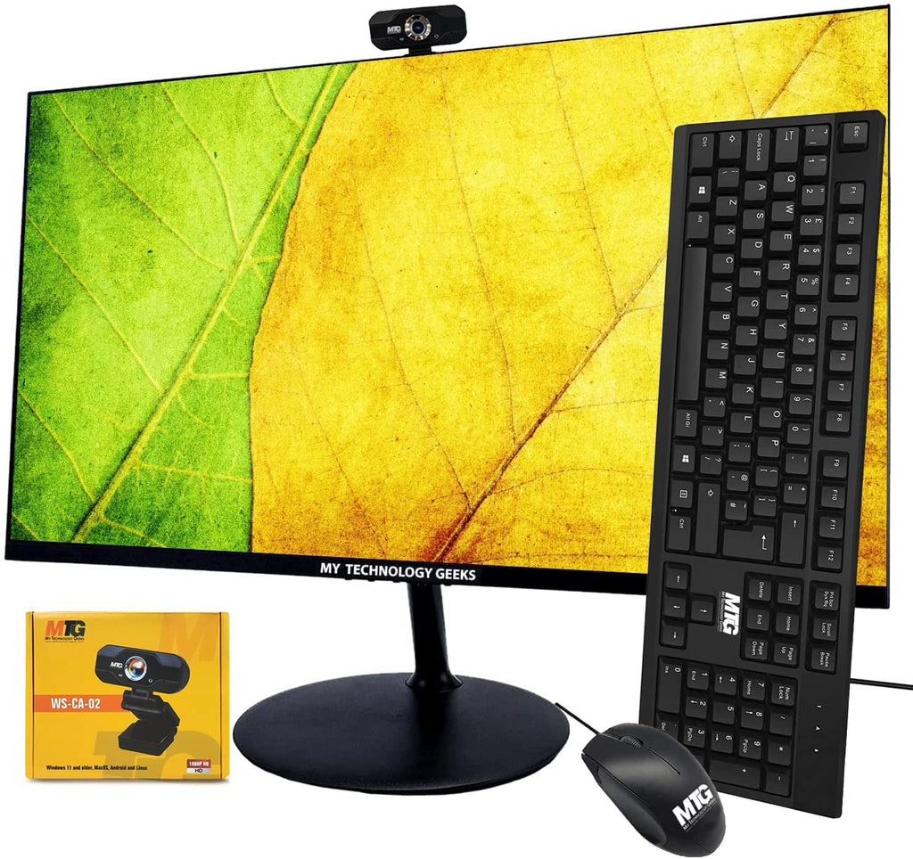 MTG Bundle 24 inch Monitor With Webcam and Wired Keyboard and Mouse