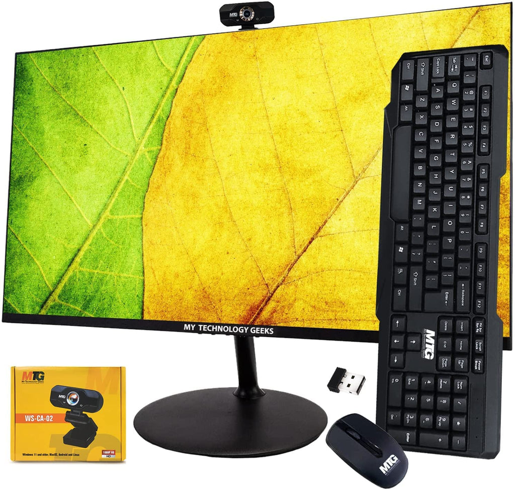 MTG 24 inch LED Desktop Monitor Webcam With Wireless Keyboard & Mouse