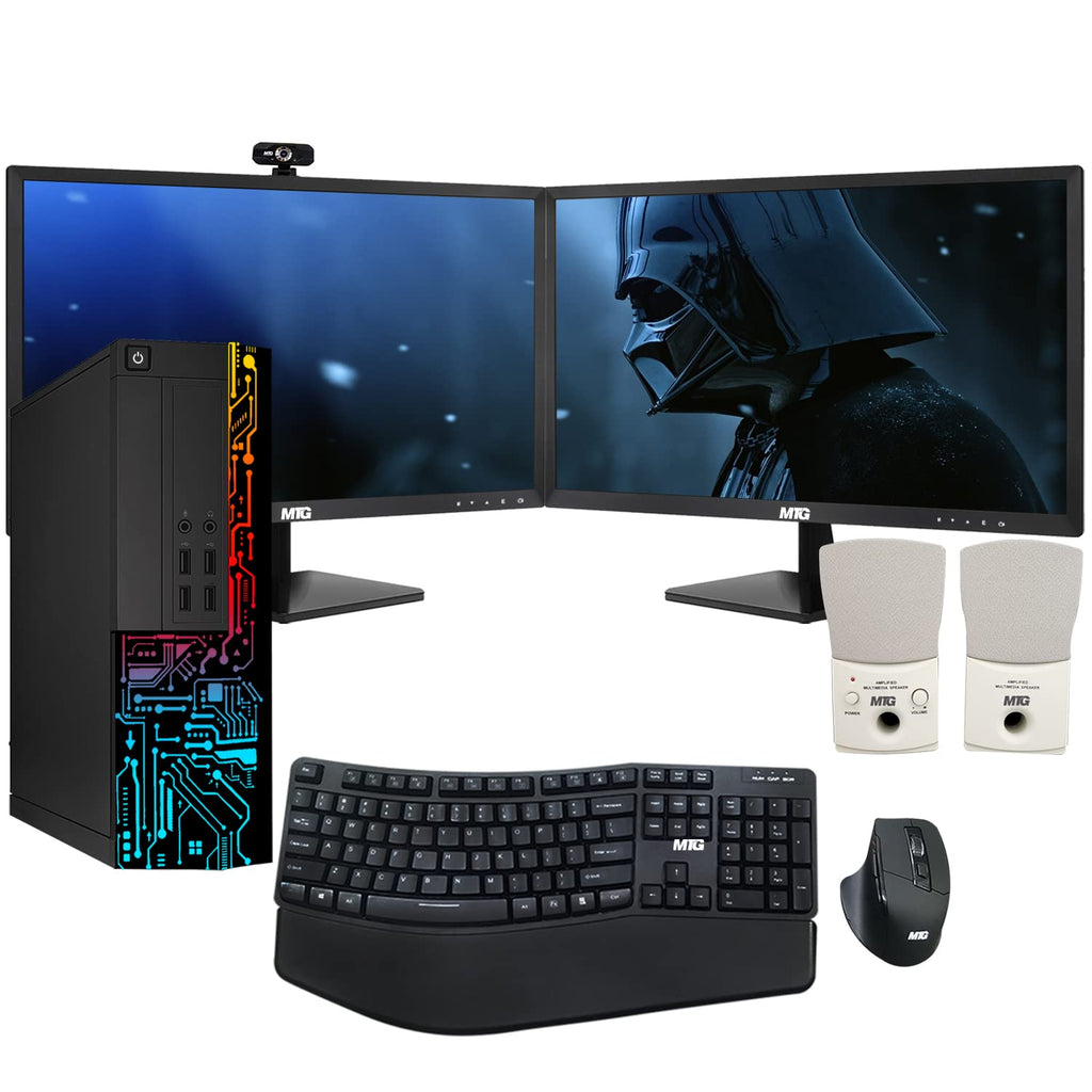 Restored Computer Desktop PC,Intel Core i5,Siwa 8,8GB RAM,128GB SSD Boot + 500 GB HDD,27 Inch Monitor,MTG Wireless Ergonomic Keyboard Mouse,Speaker,Webcam,WiFi,Win 11 Home (Renewed)