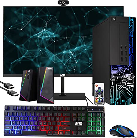 Computer Desktop PC, Intel Core i5, TechMagnet Siwa 3, MTG RGB Keyboard Mouse, RGB Speaker with Webcam, WiFi, Windows 10 Pro (Renewed)