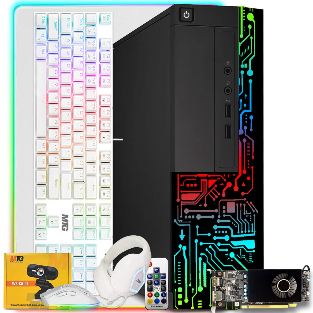 Restored TechMagnet Gaming PC Desktop,Intel Core i7,Siwa 8,GT 1030 4GB DDR4,16GB RAM,480GB SSD + 2TB HDD,MTG Gaming Kit with MTG Webcam,WiFi,Win 11 Home (Renewed)
