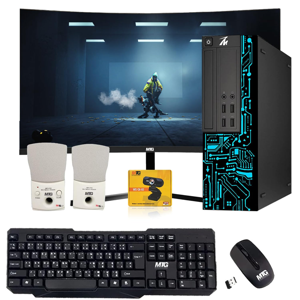 Restored Computer Desktop PC,Intel Core i5,Siwa 8,8GB RAM,128GB SSD Boot + 500 GB HDD,Dual 27 Inch Monitor,MTG USB Wired Keyboard Mouse,Speaker with Webcam,WiFi,Win 11 Home (Renewed)