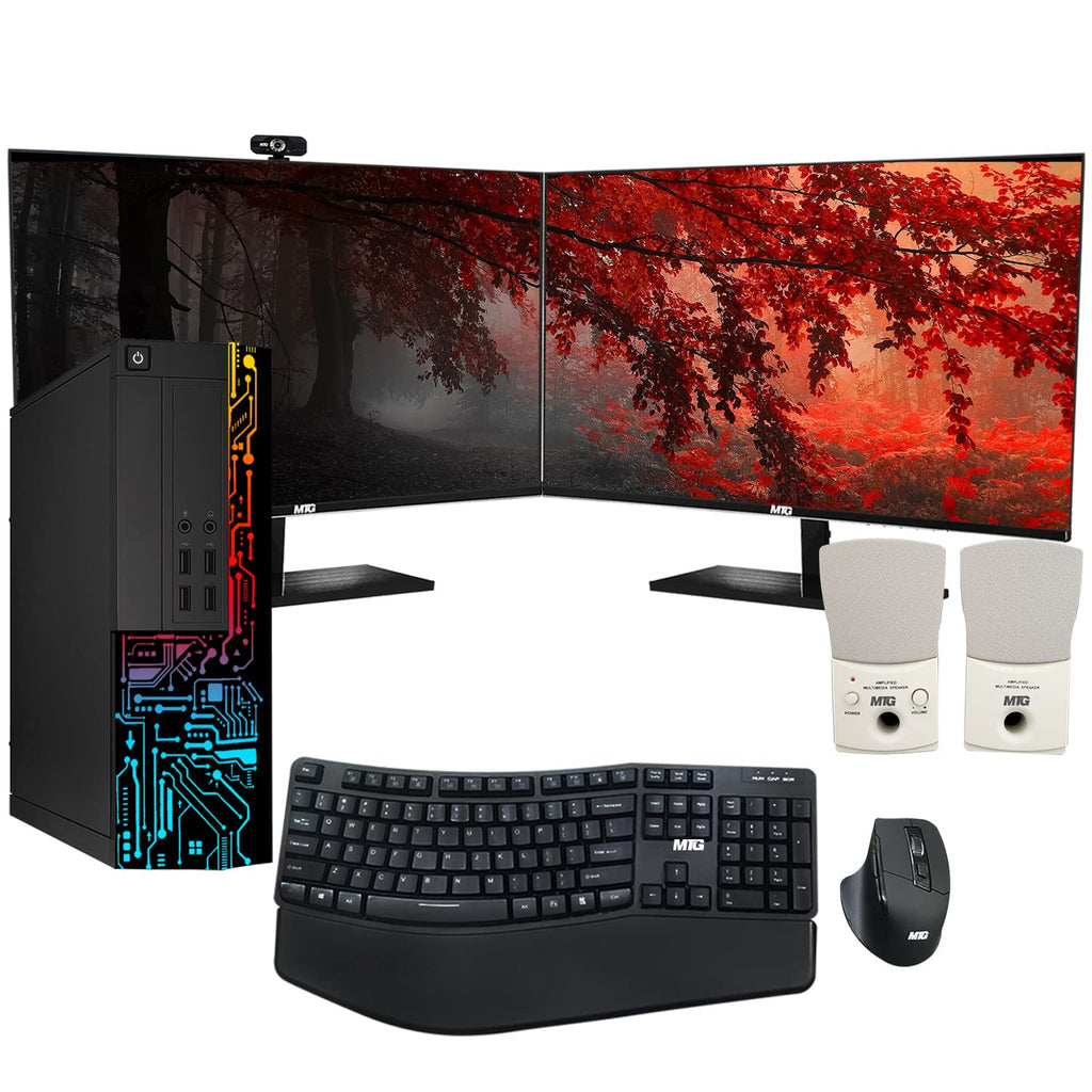 Restored Computer Desktop PC,Intel Core i5,Siwa 8,8GB RAM,128GB SSD Boot + 500 GB HDD,27 Inch Monitor,MTG Wireless Ergonomic Keyboard Mouse,Speaker,Webcam,WiFi,Win 11 Home (Renewed)