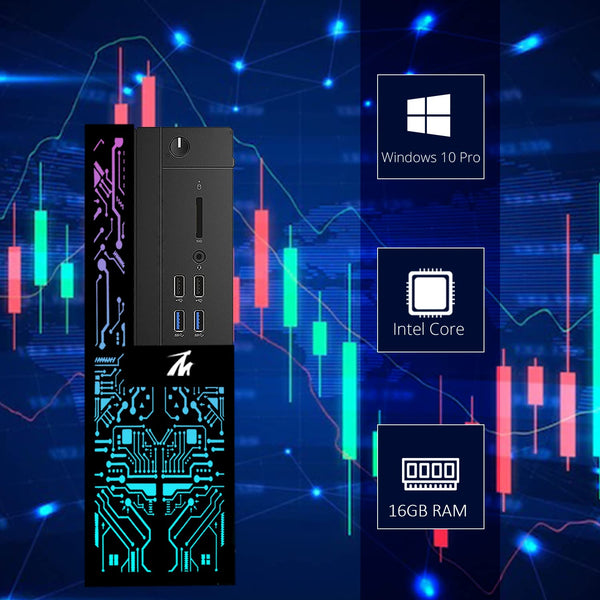 Restored TechMagnet Trading Desktop PC Siwa 6 Intel Corei5-6500,16GB RAM,120GB SSD,4TB HDD,4 New 27” LED Monitors,2 Network Cards,Trading Platform Support,MTG Keyboard & Mouse Windows11 Pro (Renewed)