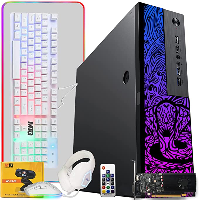 Gaming Desktop PC Computer, TechMagnet Cobra, Intel Core i5 8th Gen, GT 1030 Graphics, 32GB RAM, Wifi Bluetooth, 4 in 1 Gaming Kit, Webcam, Win 11 Home (Renewed)