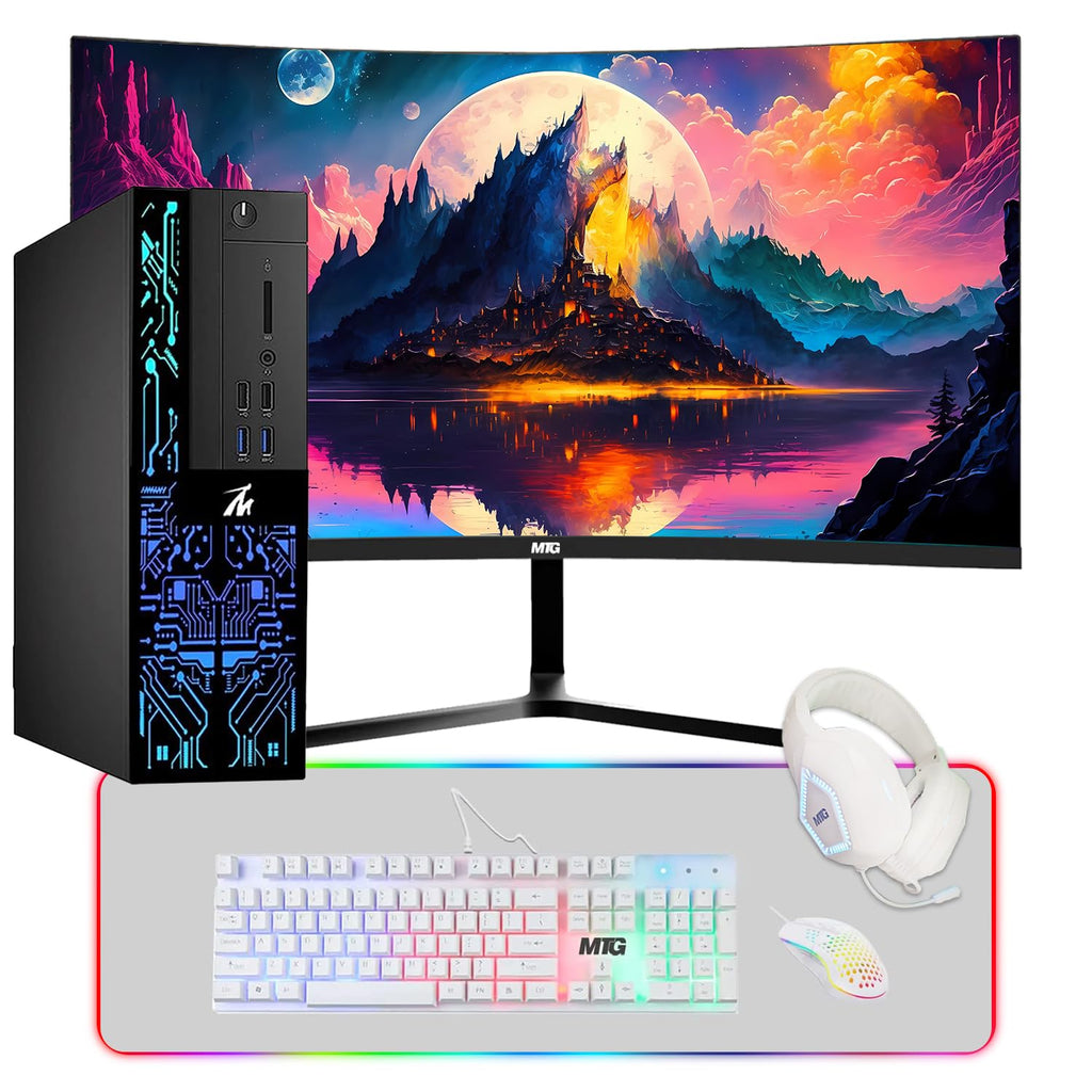 Restored TechMagnet Computer Desktop PC,Intel Core i3-6100,Siwa 6,16GB RAM,1TB HDD,27 Inch 165Hz Gaming Monitor,Gaming Kit,Windows 11 Pro (Renewed)