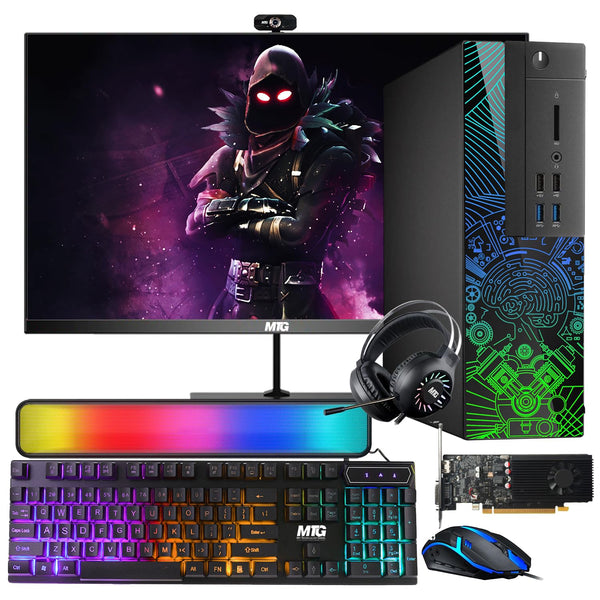 Restored Lumos 8 Gaming Desktop PC,Intel Core i7 6th Gen,GT 1030 2GB DDR5,16GB RAM,256GB SSD + 1TB HDD,RGB Kit,Windows 11 Pro (Renewed)