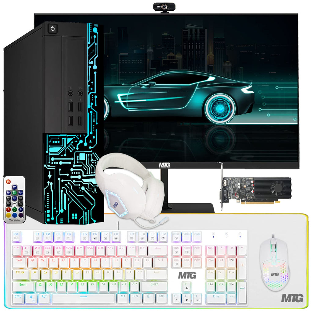 Restored TechMagnet Gaming PC Desktop,Intel Core i7,Siwa 8,GT 1030 4GB DDR4,16GB RAM,480GB SSD + 2TB HDD,MTG Gaming Kit with MTG Webcam,WiFi,Win 11 Home (Renewed)