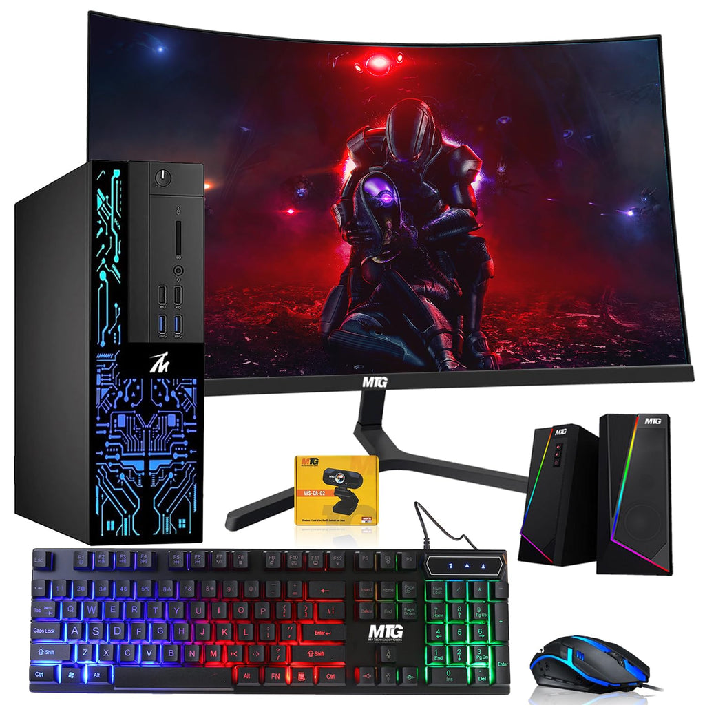 Restored TechMagnet Computer Desktop PC,Intel Core i5-6500,Siwa 6,New MTG 22 Inch Monitor,8GB RAM,500GB HDD,1GB Graphic Card,RGB Keyboard and Mouse,RGB Speaker,Webcam,WiFi,Windows 11 Pro (Renewed)