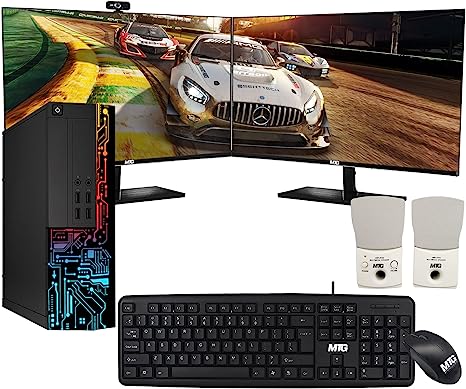 Computer Desktop PC, TechMagnet Siwa 3, MTG USB Wired Keyboard Mouse, Speaker with Webcam, WiFi, Windows 10 Professional (Renewed)