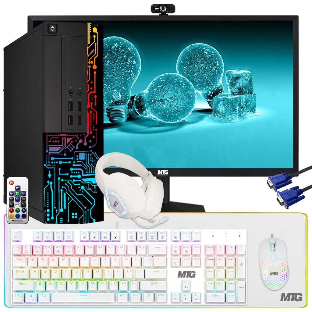 TechMagnet Siwa 8 Desktop PC, Intel Core i5, 8GB/16GB RAM, 27" Monitor, Gaming Kit, Webcam, WiFi, Windows 11 Home (Refurbished)