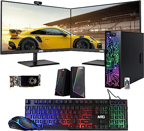 Computer Desktop PC, Intel Core i7-4770, TechMagnet Zeus, 16GB RAM,RGB Keyboard Mouse, Speaker, Webcam, WiFi, Win 10 Pro (Renewed)