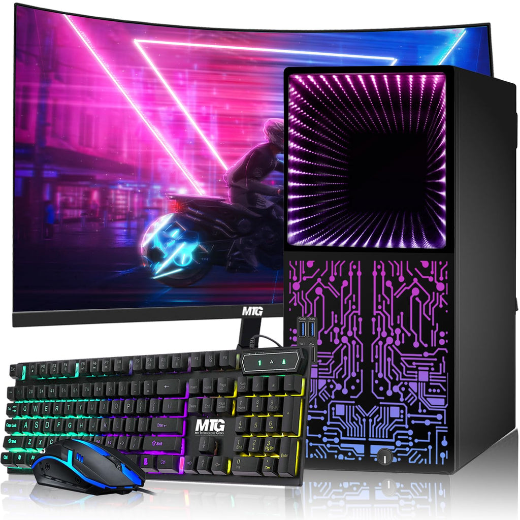 Restored Gaming PC Desktop Intel core i7 8th Gen,Tech Magnet Horizon+ with AMD RX-550 4GB DDR5,16GB RAM,1TB SSD + 2TB HDD,HDMI,DVI,VGA,RGB Keyboard,Mouse,Win 11 Home (Renewed)
