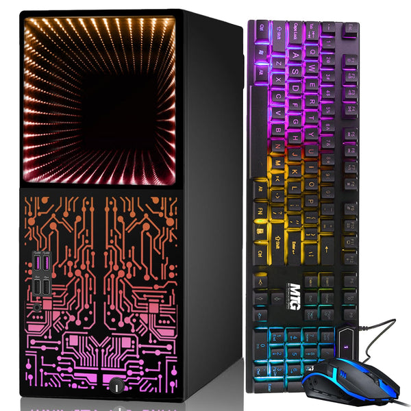 Restored Gaming PC Desktop Intel core i5 6th Gen,Horizon+ with AMD RX-550 4GB DDR5,16GB RAM,1TB SSD,HDMI,DVI,VGA,RGB Keyboard,Mouse,Wi-Fi,Windows 11 Professional (Renewed)