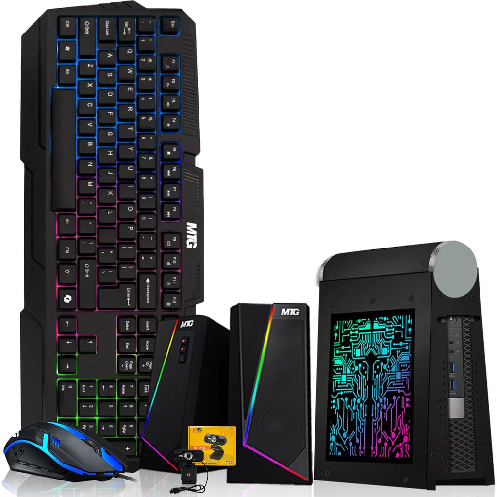 Restored CyberCube Mini PC Bundle,Intel Core i5,16GB RAM,256GB SSD,RGB Kit,Webcam,Windows 11 Pro (Renewed)