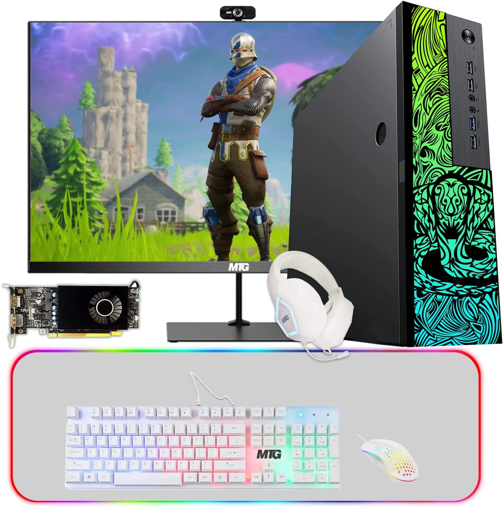 Gaming Desktop PC Computer, TechMagnet Cobra, Intel Core i5 8th Gen, AMD RX 550 Graphics, 32GB RAM, Wifi Bluetooth, 4 in 1 Gaming Kit, Webcam, Win 11 Home (Renewed)