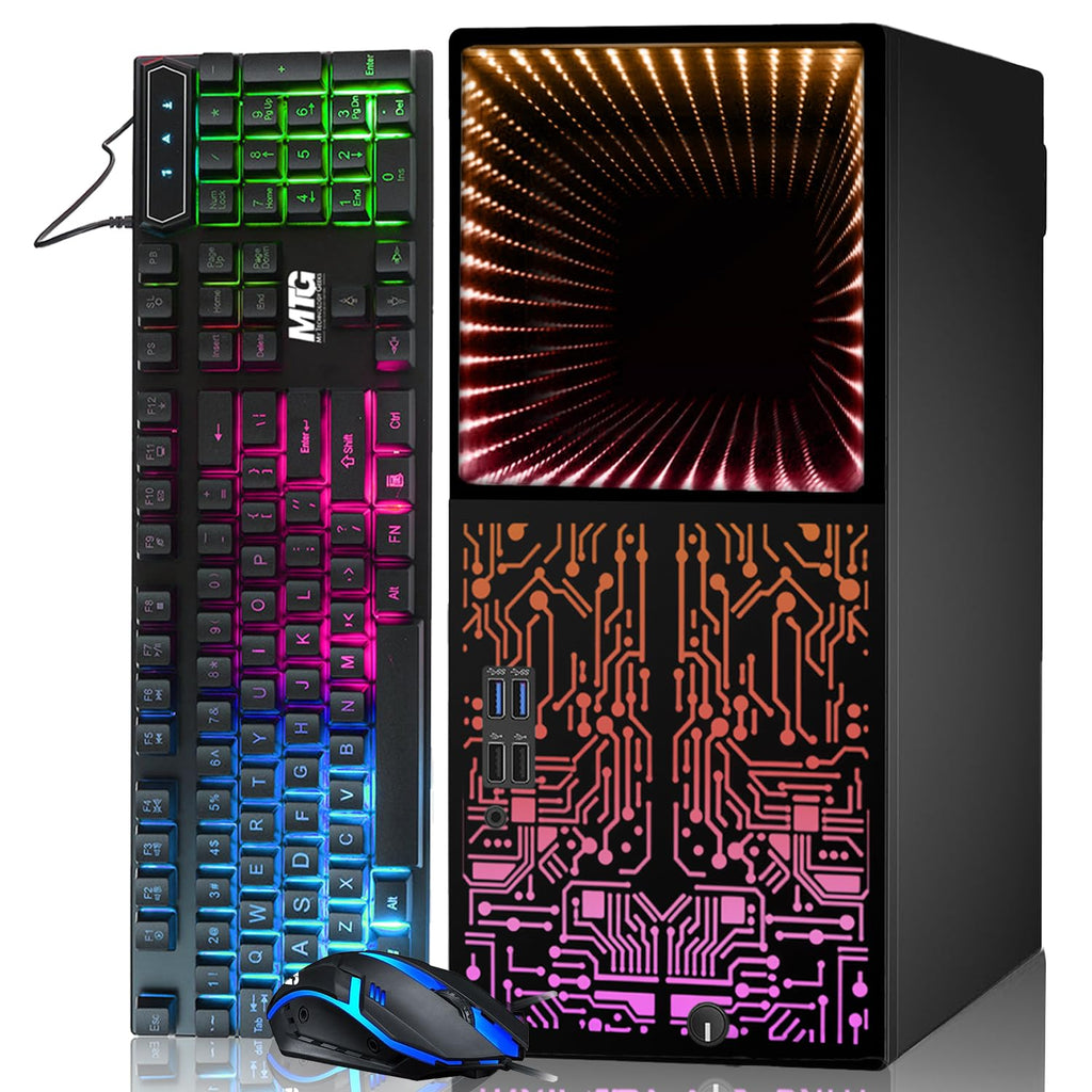 Restored Gaming PC Desktop Intel core i7 6th Gen,Horizon+,AMD RX-550 4GB DDR5,16GB RAM,1TB SSD + 2TB HDD,HDMI,DVI,VGA,RGB Keyboard Mouse,Windows 11 Professional (Renewed)