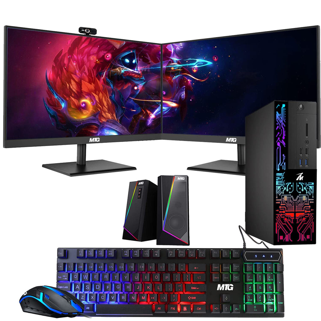 Restored TechMagnet Computer Desktop PC,Intel Core i5-6500,Siwa 6,New MTG 22 Inch Monitor,8GB RAM,500GB HDD,1GB Graphic Card,RGB Keyboard and Mouse,RGB Speaker,Webcam,WiFi,Windows 11 Pro (Renewed)