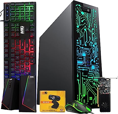 Computer Desktop PC, Intel Core i7-4770, TechMagnet Zeus, 16GB RAM,RGB Keyboard Mouse, Speaker, Webcam, WiFi, Win 10 Pro (Renewed)