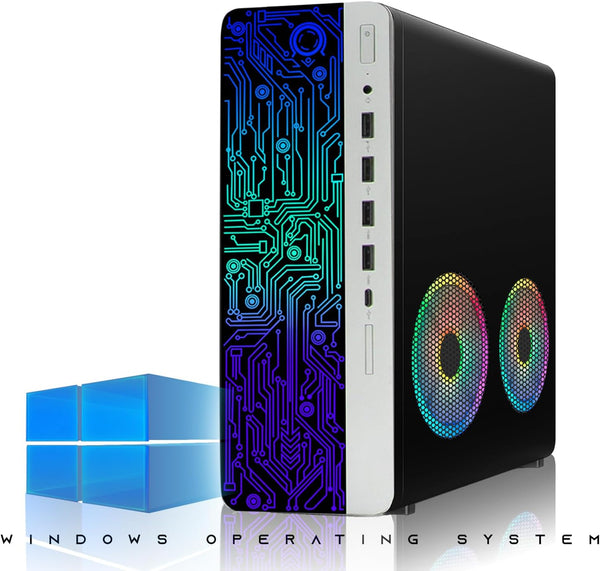 HP G4 Desktop Computer PC AMD Pro A10-9700 R7, 8GB & 16GB RAM, 256GB 512GB 1TB SSD,24 Inch Curve, RGB Speaker, RGB Keyboard with AI-Enabled Copilot Key, Mouse, 2X RGB Fan, Wi-Fi, Win 10 Pro (Renewed)