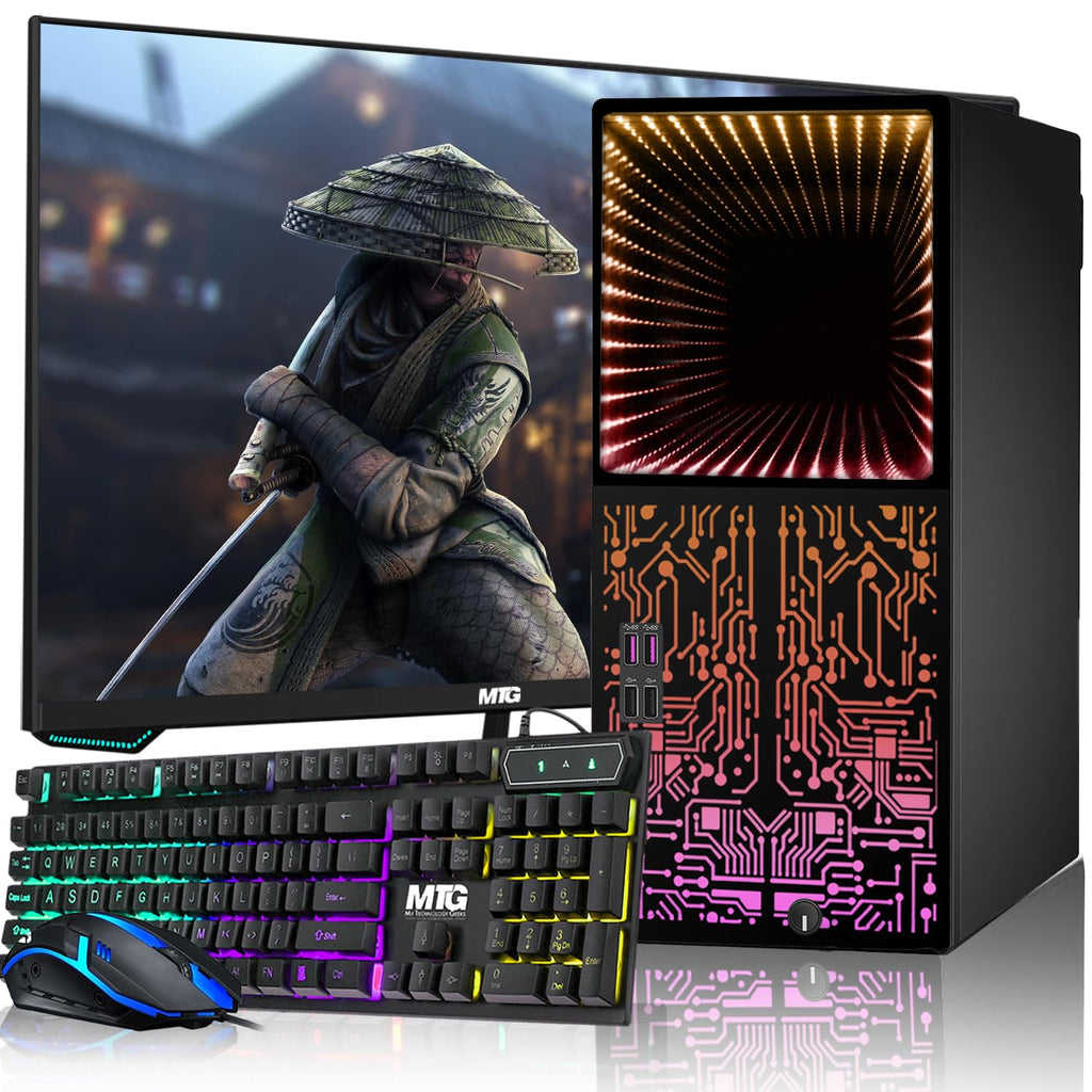 Restored Gaming PC Desktop Intel core i7 8th Gen,Tech Magnet Horizon+ with AMD RX-550 4GB DDR5,16GB RAM,1TB SSD + 2TB HDD,HDMI,DVI,VGA,RGB Keyboard,Mouse,Win 11 Home (Renewed)