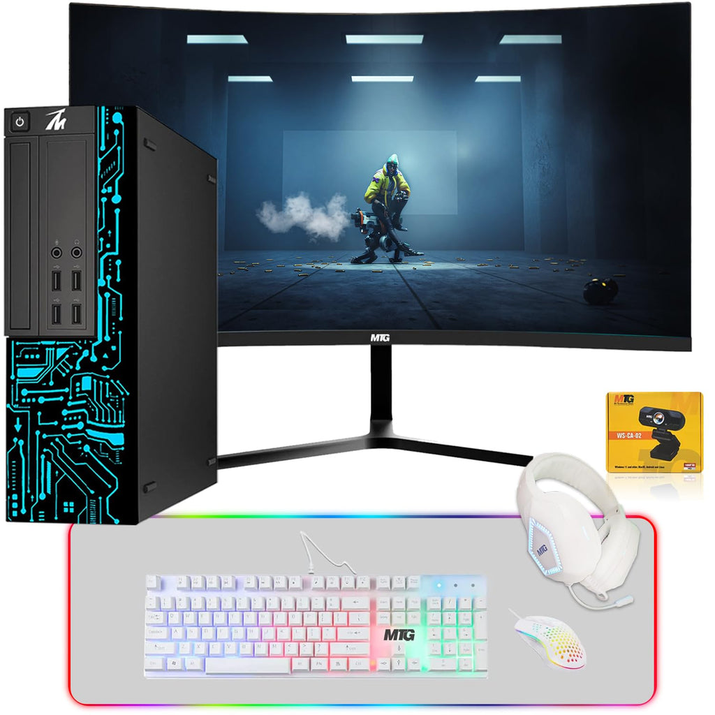 Restored TechMagnet Gaming PC Desktop,Intel Core i7,Siwa 8,GT 1030 4GB DDR4,16GB RAM,480GB SSD + 2TB HDD,MTG Gaming Kit with MTG Webcam,WiFi,Win 11 Home (Renewed)