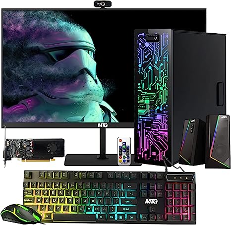 Computer Desktop PC, Intel Core i7-4770, TechMagnet Zeus, 16GB RAM,RGB Keyboard Mouse, Speaker, Webcam, WiFi, Win 10 Pro (Renewed)