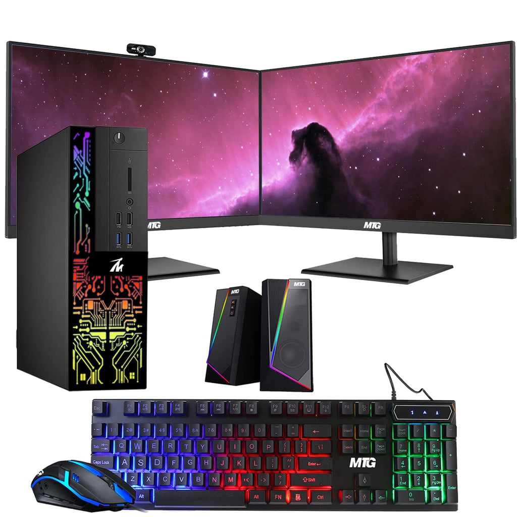 Restored TechMagnet Computer Desktop PC,Intel Core i5-6500,Siwa 6,New MTG 22 Inch Monitor,8GB RAM,500GB HDD,1GB Graphic Card,RGB Keyboard and Mouse,RGB Speaker,Webcam,WiFi,Windows 11 Pro (Renewed)