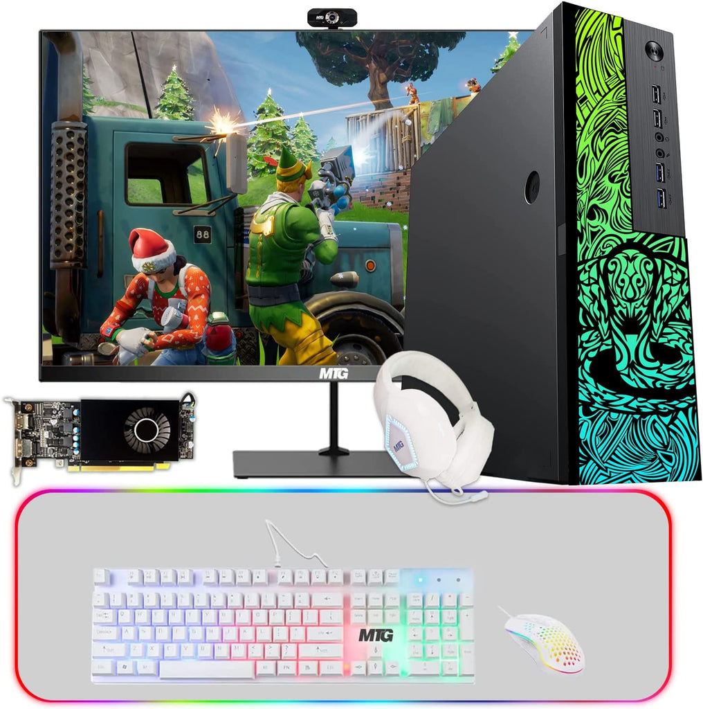 Gaming Desktop PC Computer, TechMagnet Cobra, Intel Core i5 8th Gen, AMD RX 550 Graphics, 32GB RAM, Wifi Bluetooth, 4 in 1 Gaming Kit, Webcam, Win 11 Home (Renewed)