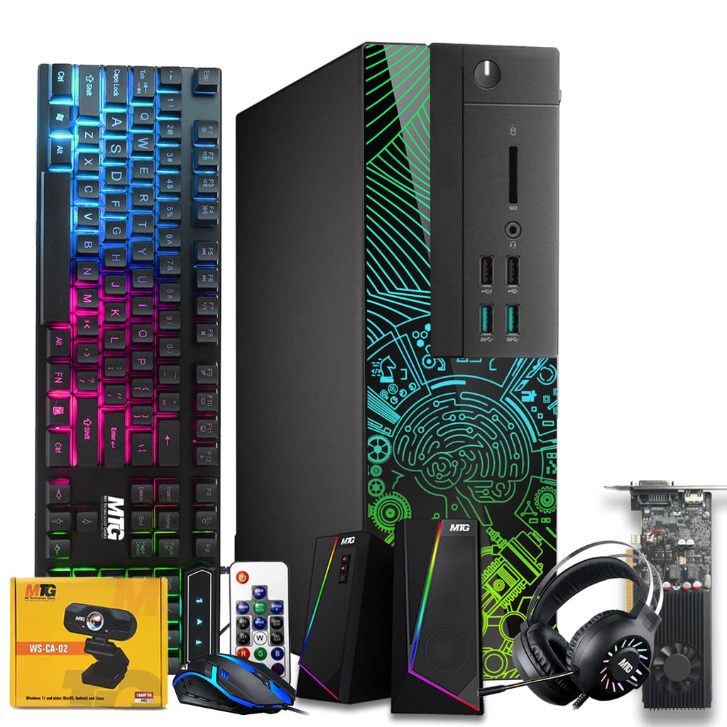 Restored Lumos 8 Gaming Desktop PC,Intel Core i5 6th Gen,GT 1030 2GB DDR5,16GB RAM,256GB SSD + 1TB HDD,RGB Kit,Windows 11 Pro (Renewed)