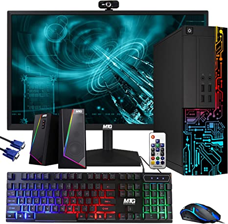 Computer Desktop PC, Intel Core i5, TechMagnet Siwa 3, MTG RGB Keyboard Mouse, RGB Speaker with Webcam, WiFi, Windows 10 Pro (Renewed)