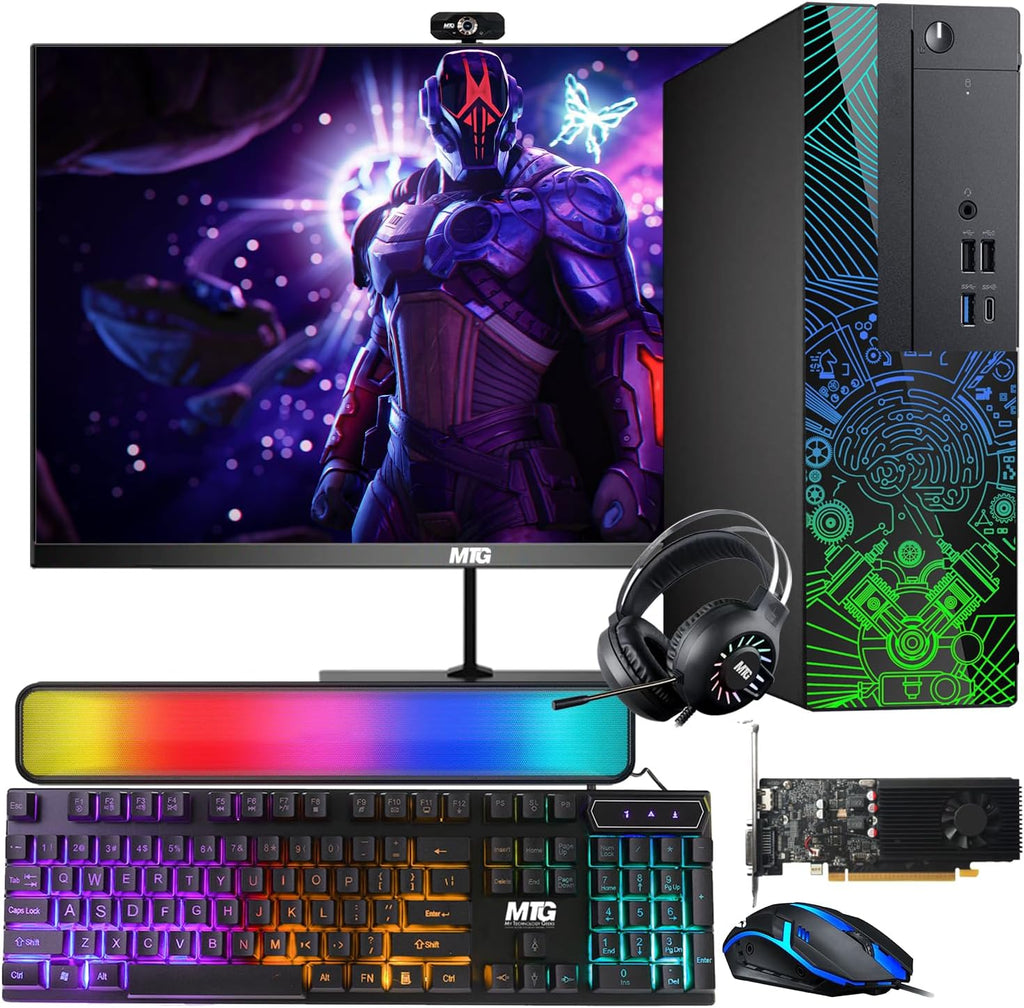 Lumos 8 Gaming Desktop PC,16GB RAM, RGB Keyboard, Mouse and Soundbar Webcam, Win 10 Pro, Intel Core