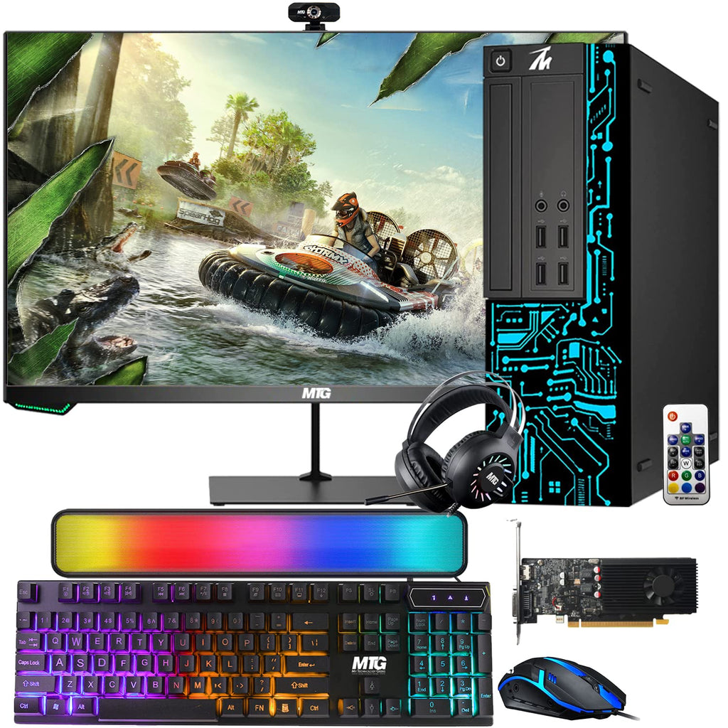 Restored TechMagnet Gaming PC Desktop,Intel Core i7,Siwa 8,GT 1030 4GB DDR4,16GB RAM,240GB SSD + 2TB HDD,New MTG 24 Inch Curved Monitor,RGB Kit,Windows 11 Pro (Renewed)