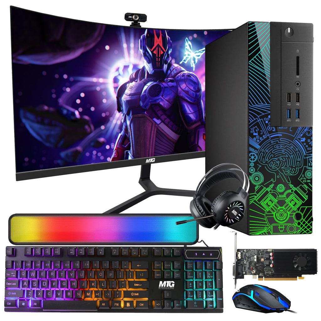 Restored Lumos 8 Gaming Desktop PC,Intel Core i7 6th Gen,GT 1030 2GB DDR5,16GB RAM,256GB SSD + 1TB HDD,RGB Kit,Windows 11 Pro (Renewed)