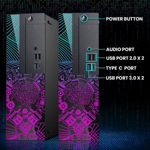 Restored Lumos 8 Gaming Desktop PC,Intel Core i5 7th Gen,AMD RX 6400 4GB DDR6,16GB RAM,256GB SSD + 2TB HDD,PCI-E Bluetooth | Wi-Fi,RGB Kit,Windows 11 Pro (Renewed)