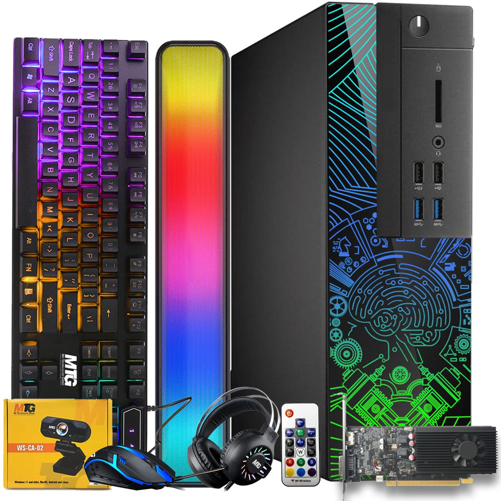 Restored Lumos 8 Gaming Desktop PC,Intel Core i7 6th Gen,GT 1030 2GB DDR5,16GB RAM,256GB SSD + 1TB HDD,RGB Kit,Windows 11 Pro (Renewed)
