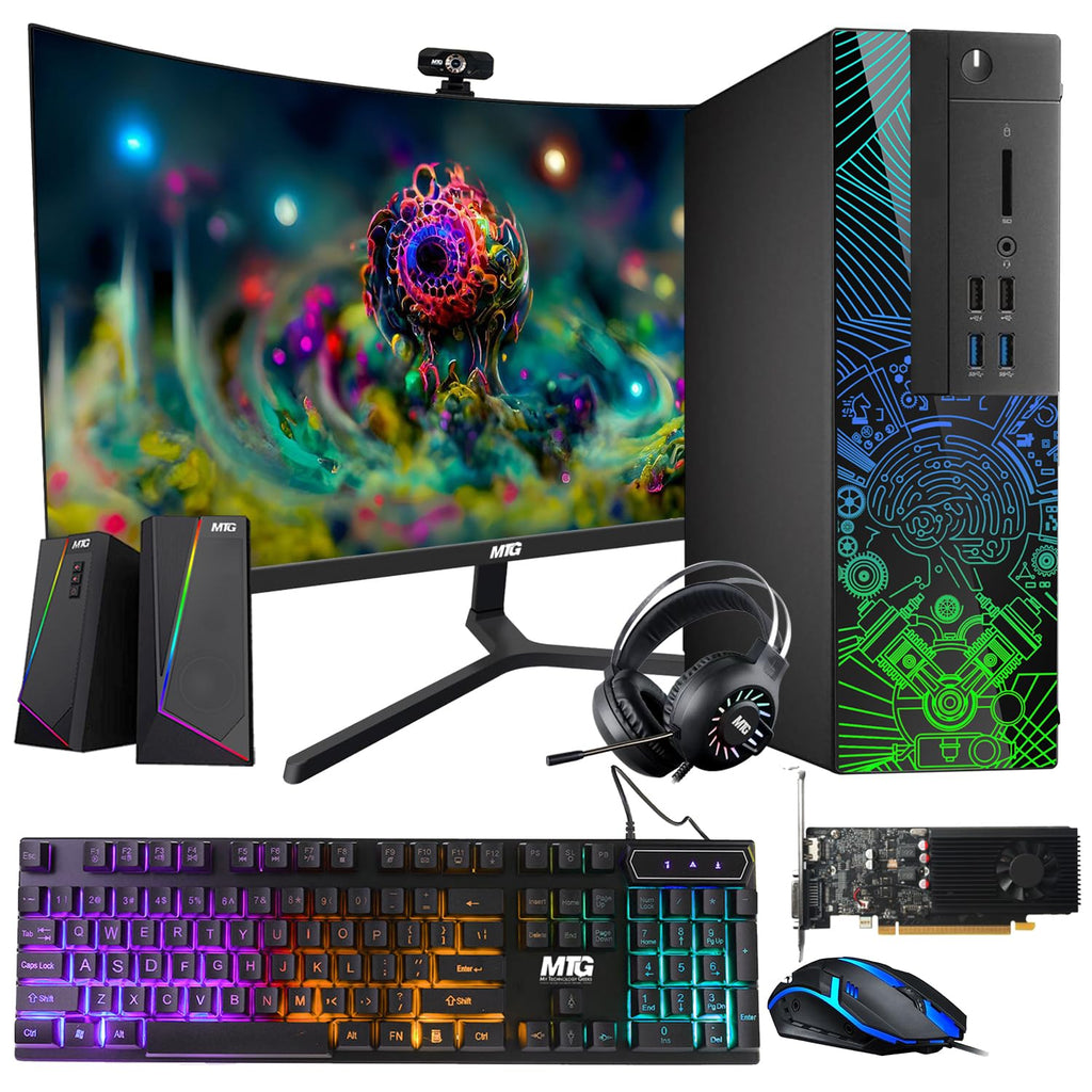 Restored Lumos 8 Gaming Desktop PC,Intel Core i5 6th Gen,GT 1030 2GB DDR5,16GB RAM,256GB SSD + 1TB HDD,RGB Kit,Windows 11 Pro (Renewed)