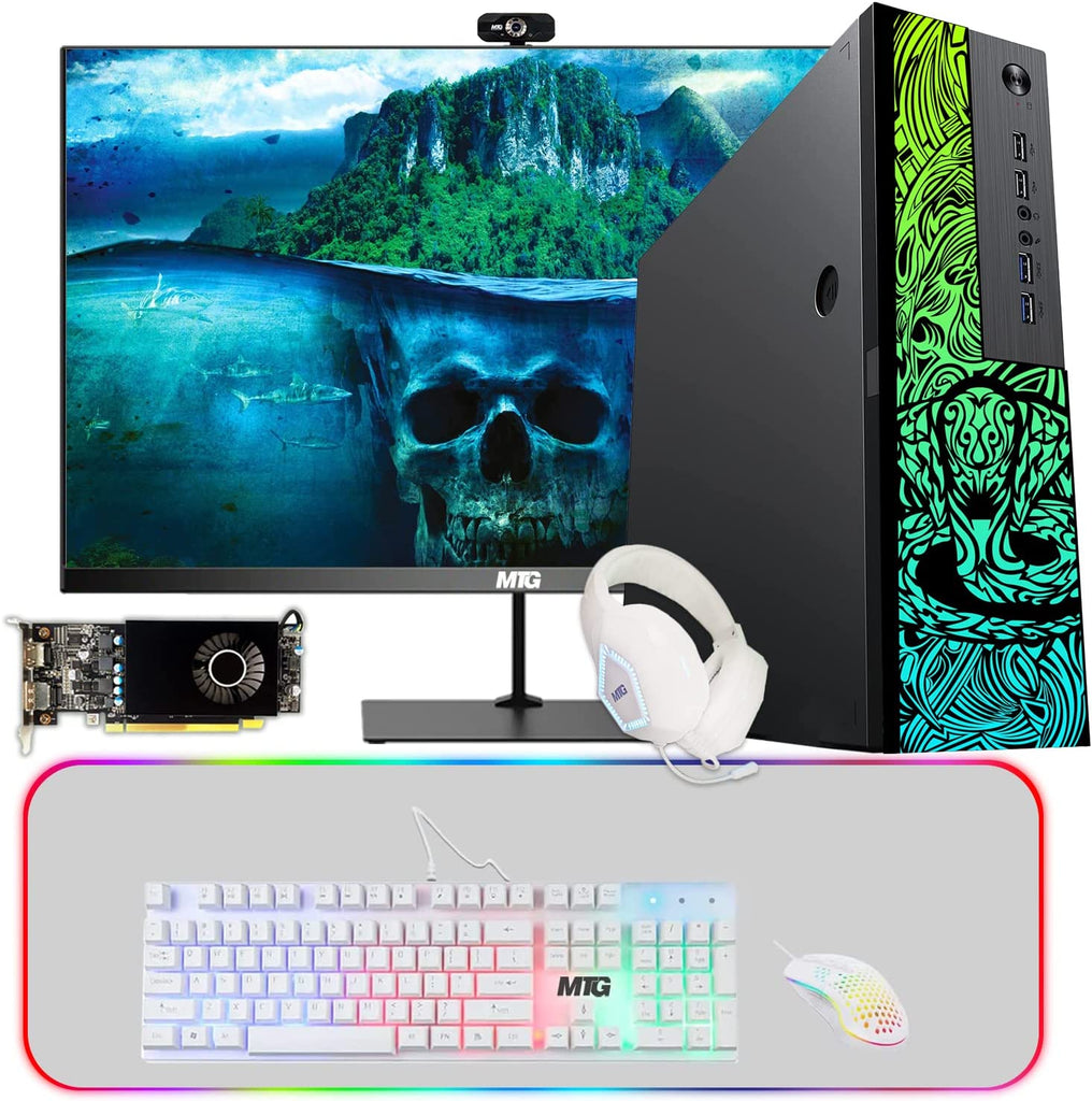 Gaming Desktop PC Computer, TechMagnet Cobra, Intel Core i5 8th Gen, AMD RX 550 Graphics, 32GB RAM, Wifi Bluetooth, 4 in 1 Gaming Kit, Webcam, Win 11 Home (Renewed)