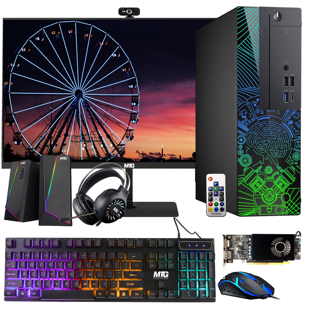 Restored Lumos 8 Gaming Desktop PC,Intel Core i5 7th Gen,16GB RAM,512GB SSD,AMD RX 550 4GB GDDR5 Graphics Card,22 inch 75hz Monitor,PCI-E Bluetooth | Wi-Fi,RGB Kit,Windows 11 Pro (Renewed)