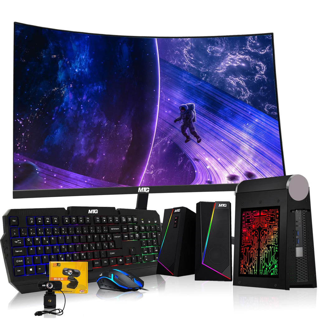 Restored CyberCube Mini PC Bundle,Intel Core i5,16GB RAM,256GB SSD,RGB Kit,Webcam,Windows 11 Pro (Renewed)