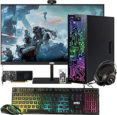 Computer Desktop PC, Intel Core i7-4770, TechMagnet Zeus, 16GB RAM,RGB Keyboard Mouse, Headphone, Webcam, WiFi, Win 10 Pro (Renewed)