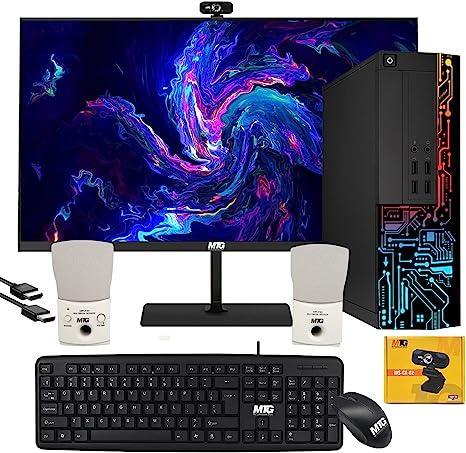 Computer Desktop PC, TechMagnet Siwa 3, MTG USB Wired Keyboard Mouse, Speaker with Webcam, WiFi, Windows 10 Professional (Renewed)