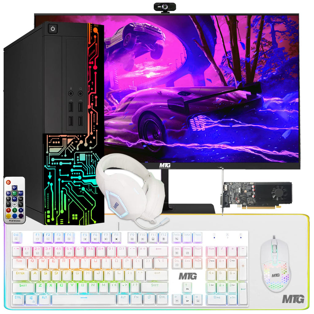 Restored TechMagnet Gaming PC Desktop,Intel Core i3-6100,Siwa 6,GT-1030 4GB DDR4,16GB RAM,480GB SSD + 2TB HDD,New MTG 24 Inch Curved Monitor,Gaming Kit,Windows 11 Pro (Renewed)