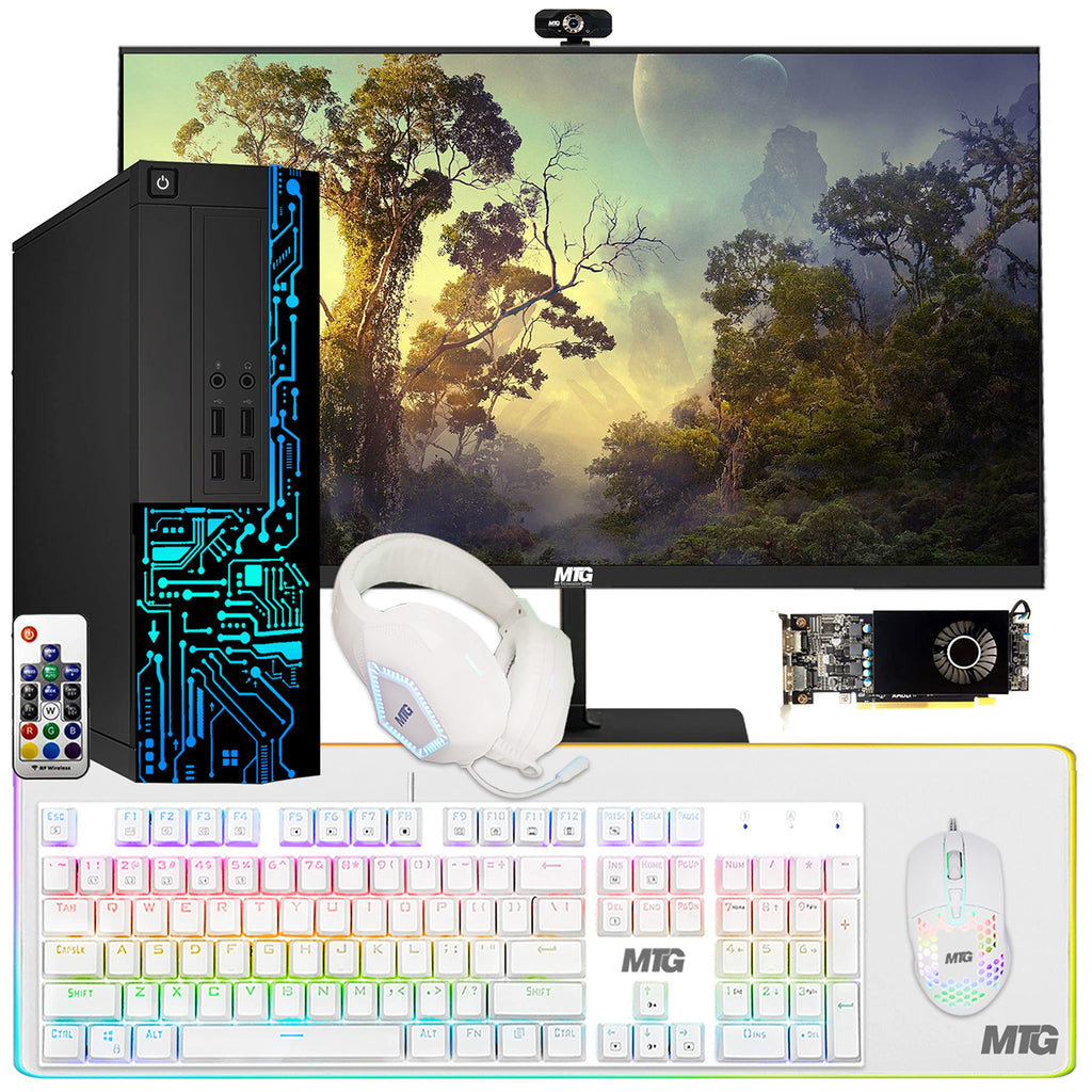 Restored TechMagnet Gaming PC Desktop,Intel Core i7,Siwa 8,GT 1030 4GB DDR4,16GB RAM,480GB SSD + 2TB HDD,MTG Gaming Kit with MTG Webcam,WiFi,Win 11 Home (Renewed)